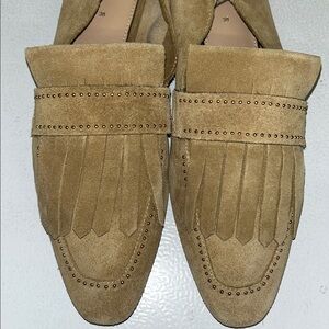 Zara sz 38 Beige Suede kiltie loafers Footwear